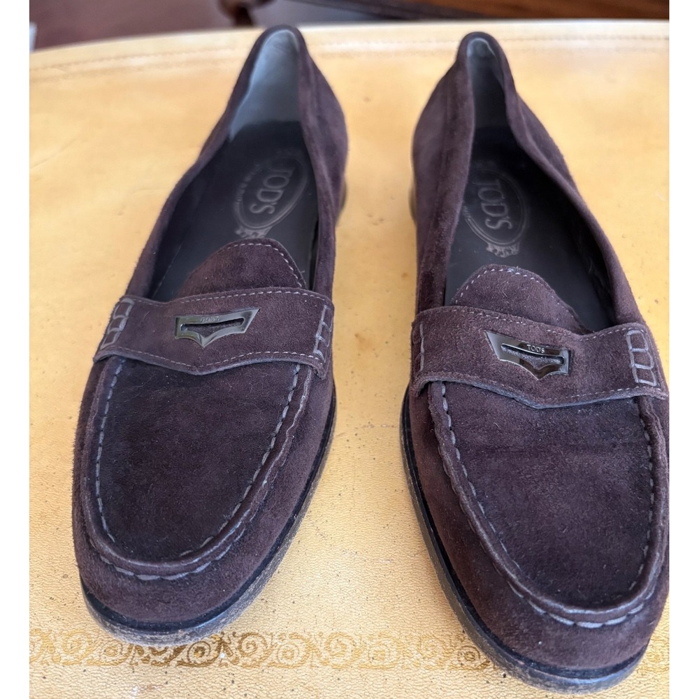 Tod's Brown Suede Driving Shoes‎ Size 38.5